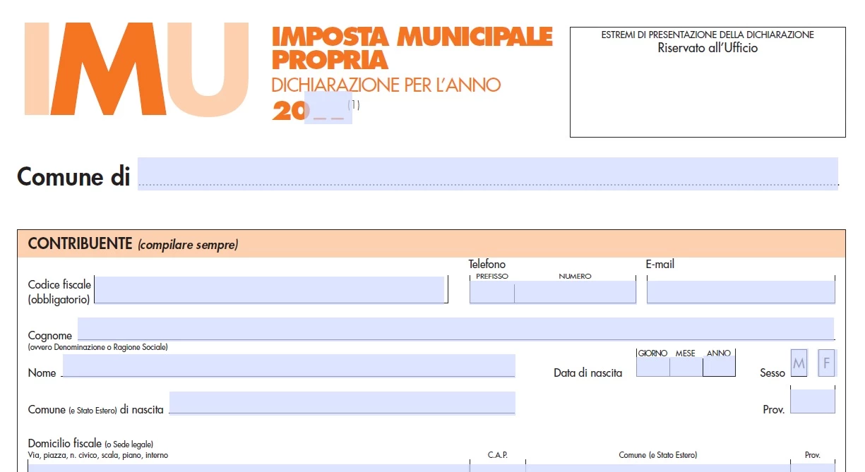 Modello dichiarazione imu editabile compilabile