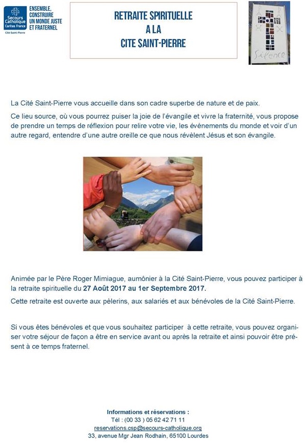 Retraite spirituelle a la Citè Saint Pierre