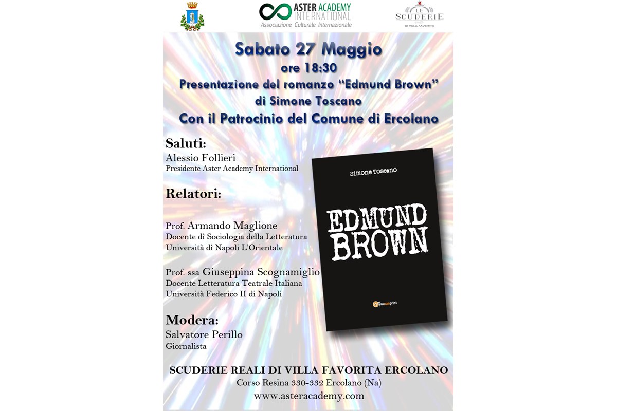 Simone Toscano presentazione del romanzo Edmund Brown ad Ercolano
