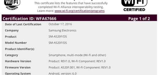 Samsung Galaxy A5 (2017) ottiene la certificazione Wi-Fi